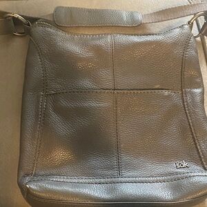 The Sak Gray Leather Crossbody Bag
